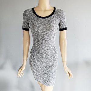 Charlotte Russe black & white bodycon knit dress
